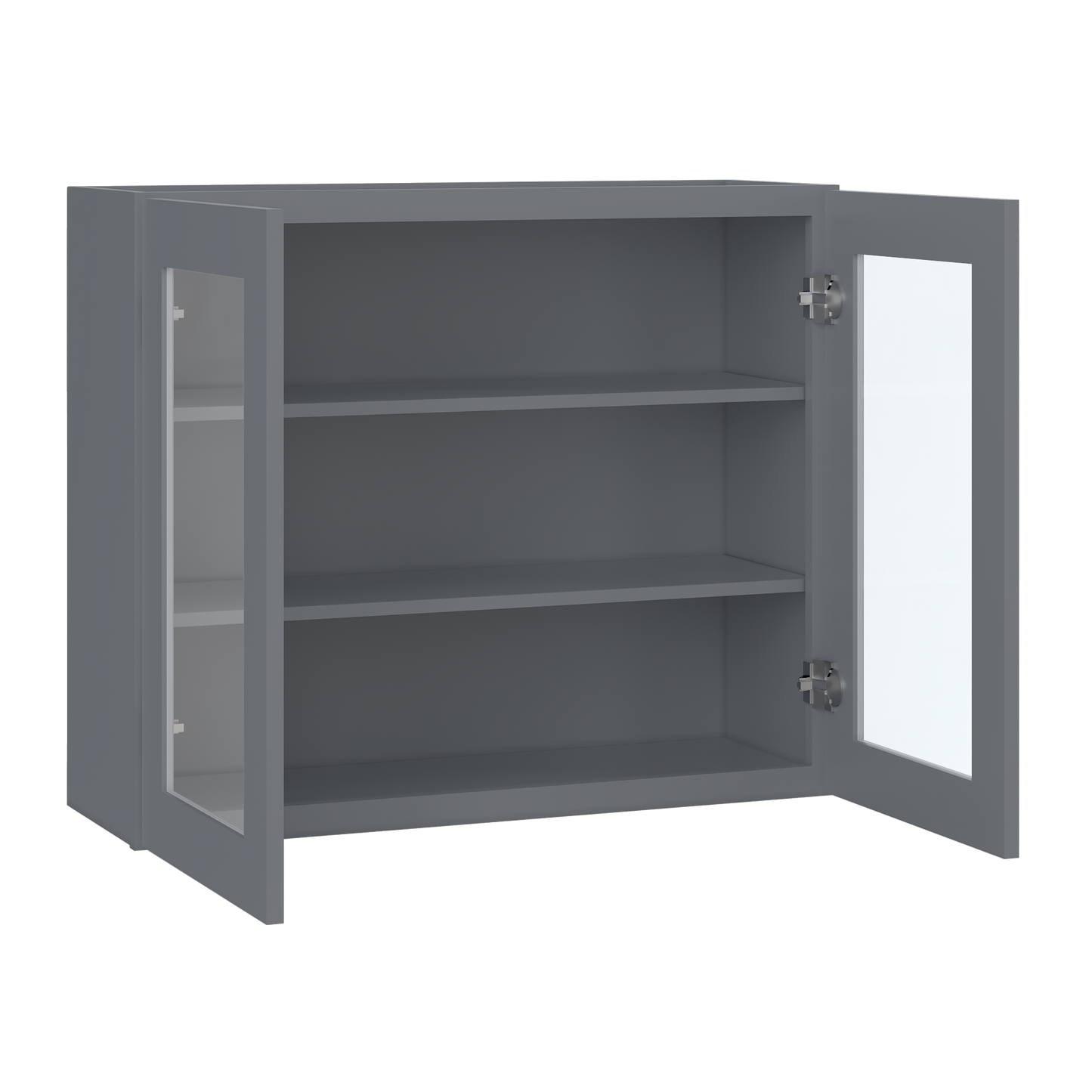 Frosted Glass Door Wall Kitchen Cabinet WMD3630 Colonial Gray LessCare 36 in. width 30 in. height 12 in. depth