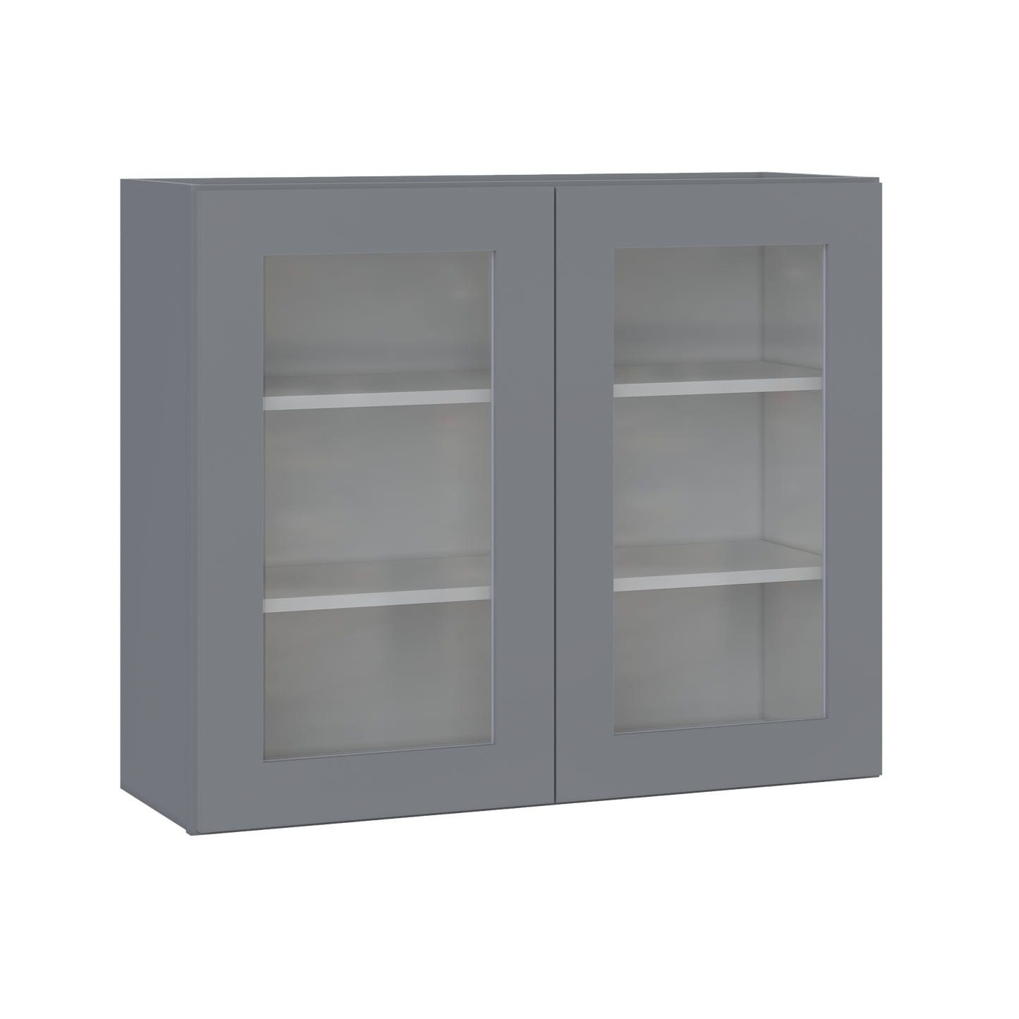 Frosted Glass Door Wall Kitchen Cabinet WMD3630 Colonial Gray LessCare 36 in. width 30 in. height 12 in. depth