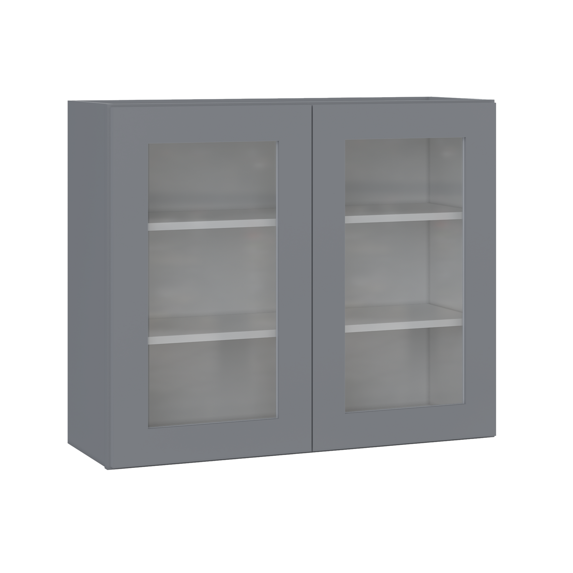 Frosted Glass Door Wall Kitchen Cabinet WMD3630 Colonial Gray LessCare 36 in. width 30 in. height 12 in. depth