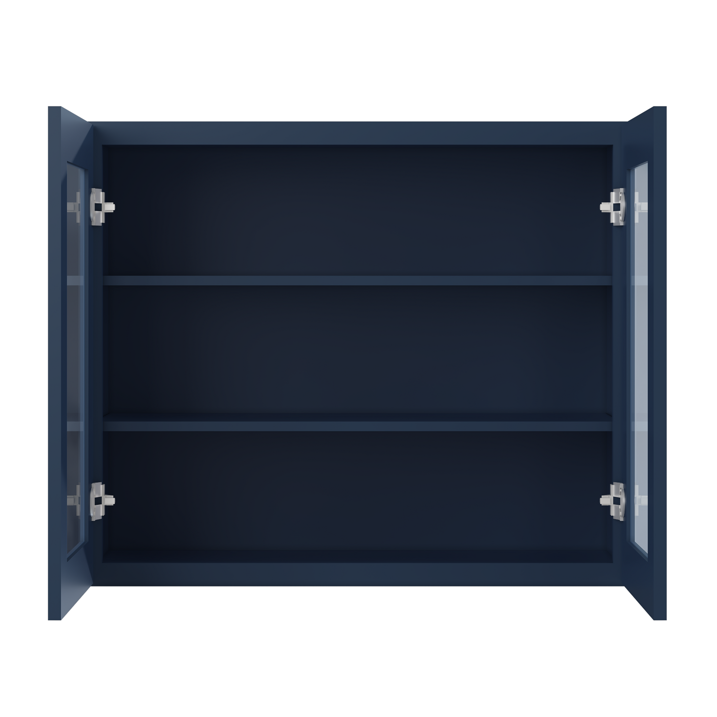 Frosted Glass Door Wall Kitchen Cabinet WMD3630 Danbury Blue LessCare 36 in. width 30 in. height 12 in. depth - Kitchen