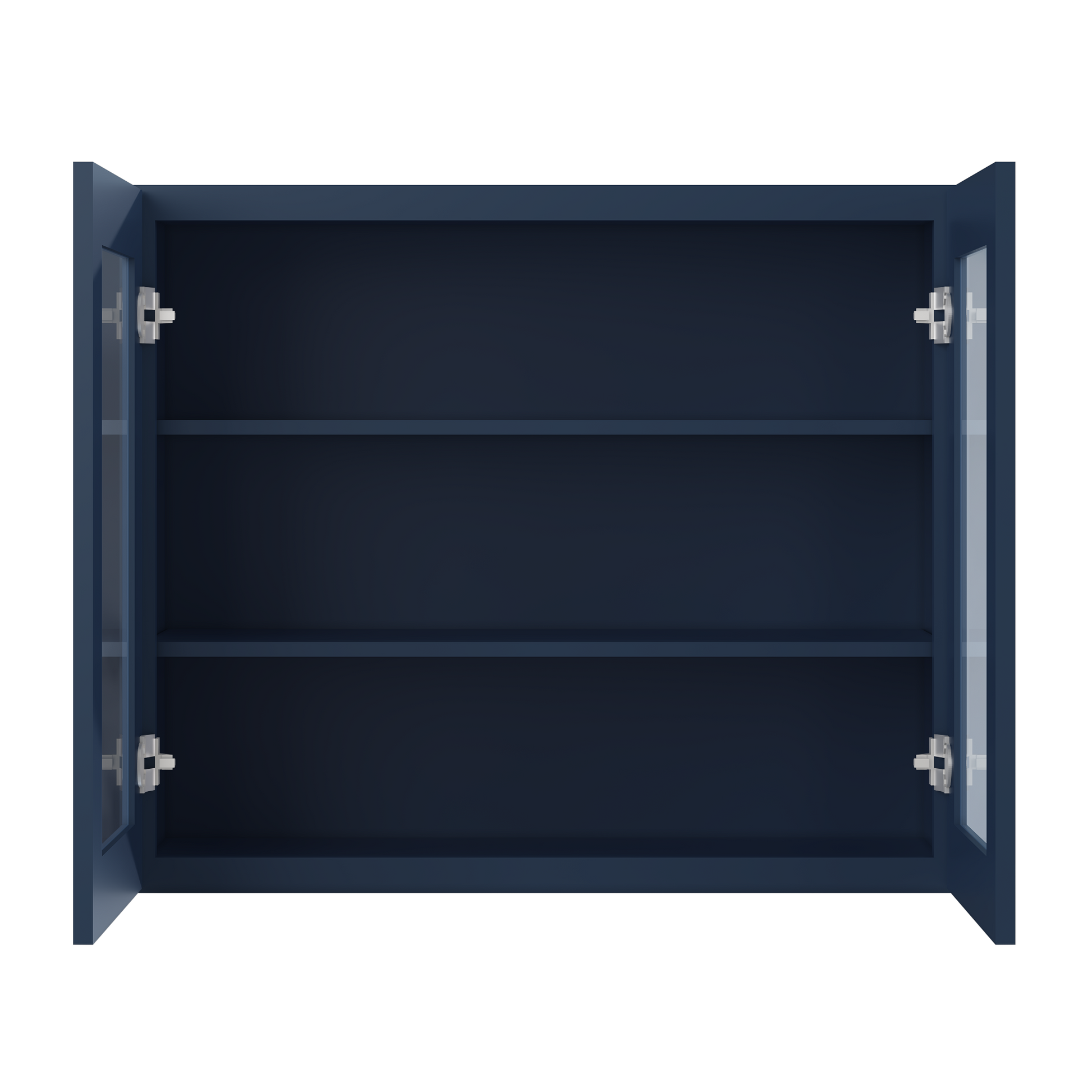 Frosted Glass Door Wall Kitchen Cabinet WMD3630 Danbury Blue LessCare 36 in. width 30 in. height 12 in. depth - Kitchen