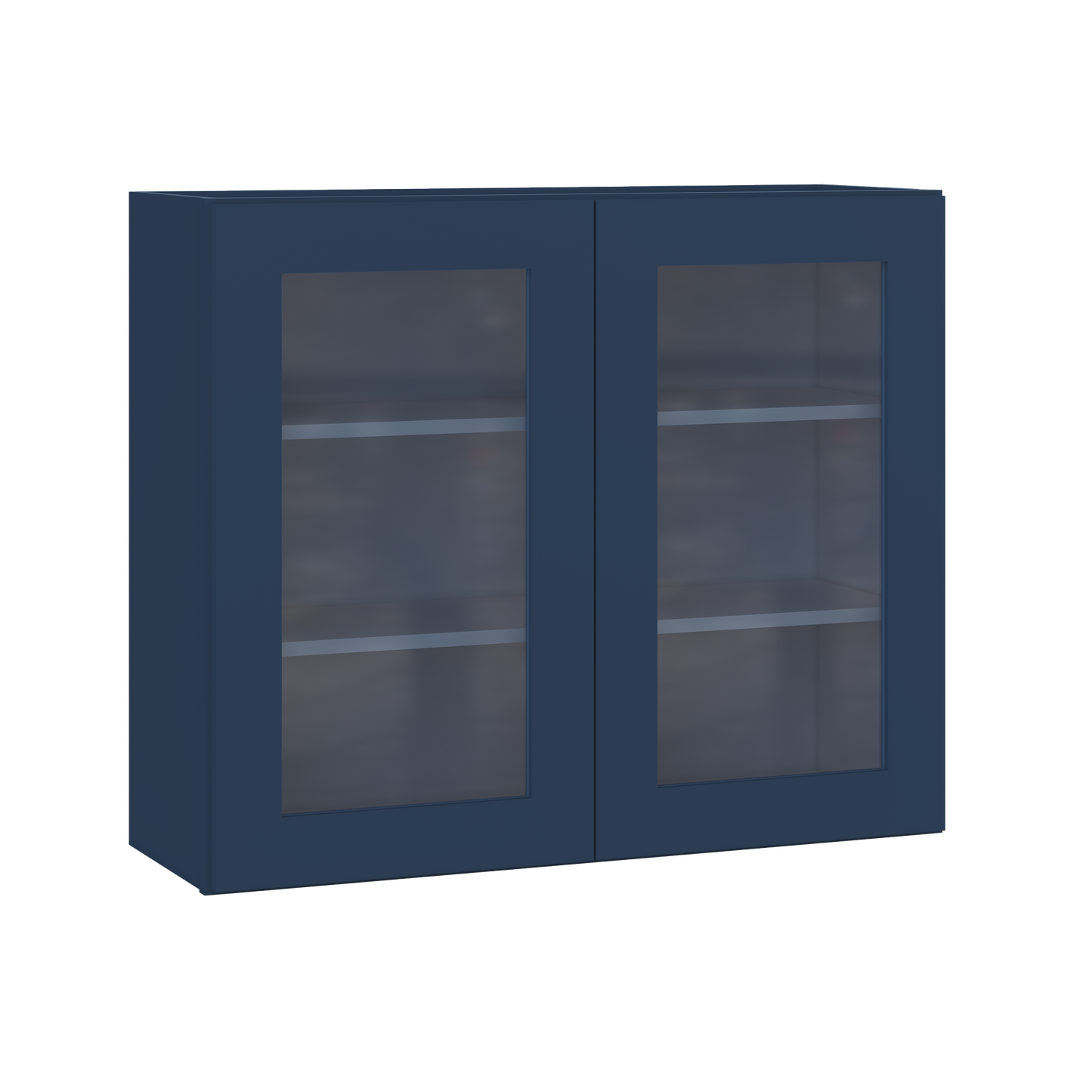 Frosted Glass Door Wall Kitchen Cabinet WMD3630 Danbury Blue LessCare 36 in. width 30 in. height 12 in. depth - Kitchen
