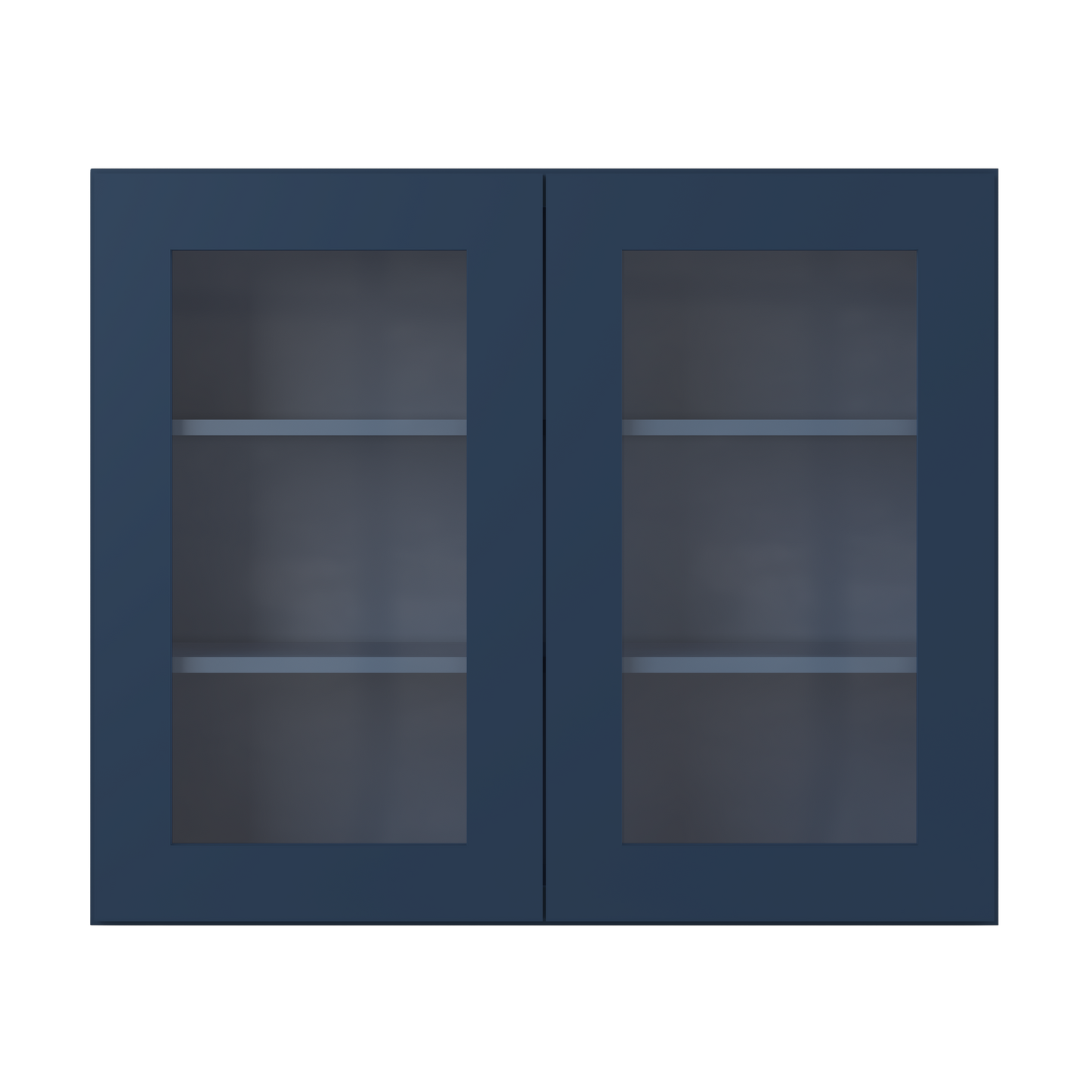 Frosted Glass Door Wall Kitchen Cabinet WMD3630 Danbury Blue LessCare 36 in. width 30 in. height 12 in. depth - Kitchen