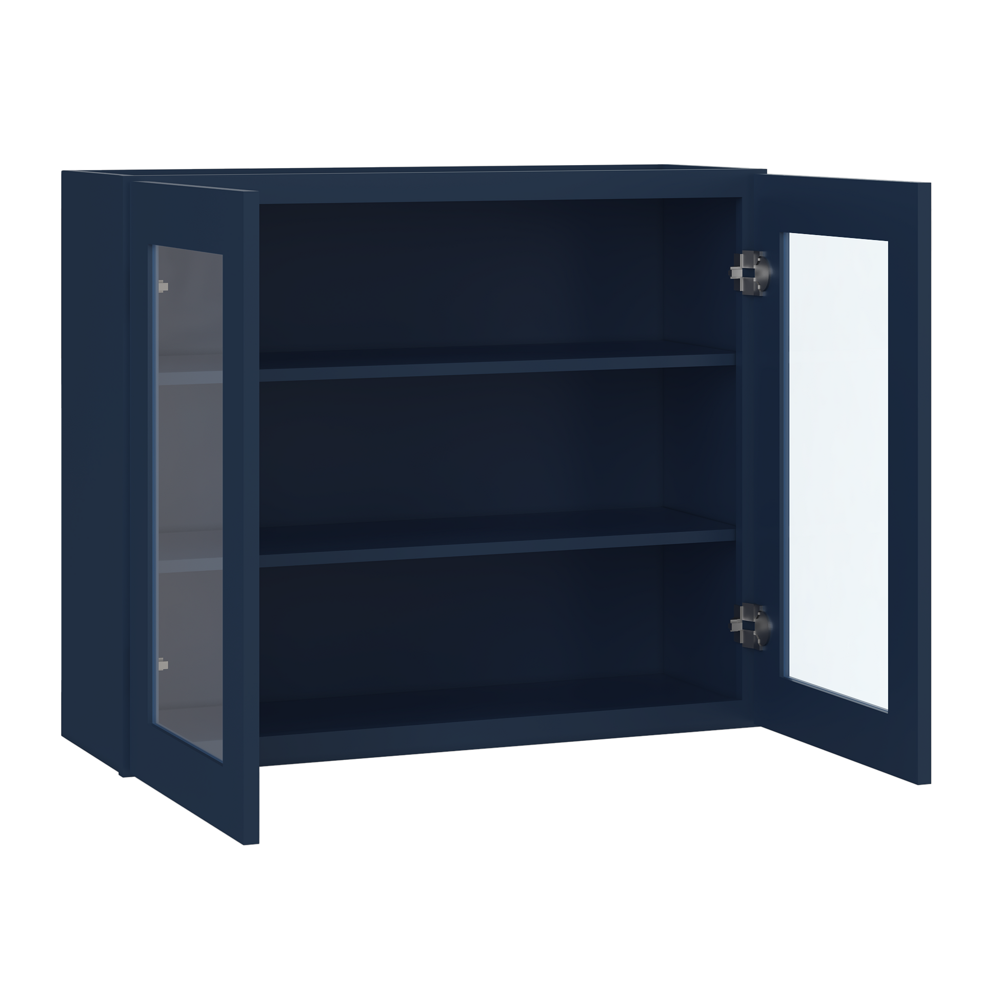 Frosted Glass Door Wall Kitchen Cabinet WMD3630 Danbury Blue LessCare 36 in. width 30 in. height 12 in. depth - Kitchen