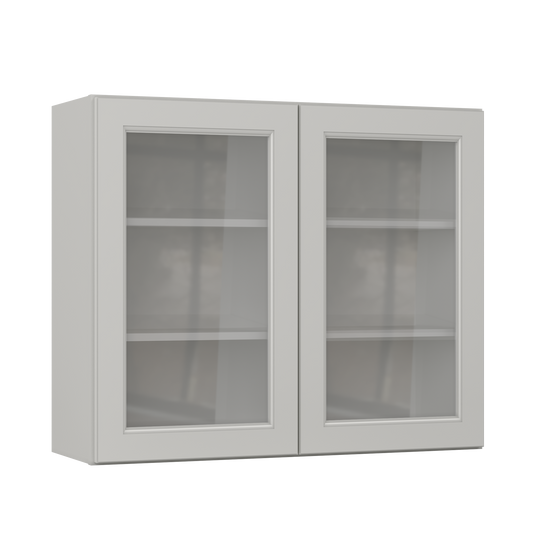 Frosted Glass Door Wall Kitchen Cabinet WMD3630 Milan Pearl 36 in. width 30 in. height 12 in. depth - Kitchen Cabinets