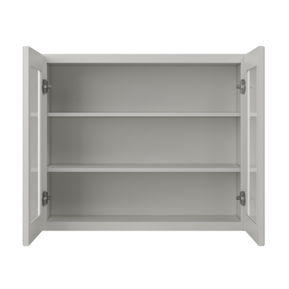 Frosted Glass Door Wall Kitchen Cabinet WMD3630 Milan Pearl 36 in. width 30 in. height 12 in. depth - Kitchen Cabinets