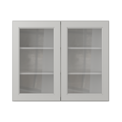 Frosted Glass Door Wall Kitchen Cabinet WMD3630 Milan Pearl 36 in. width 30 in. height 12 in. depth - Kitchen Cabinets