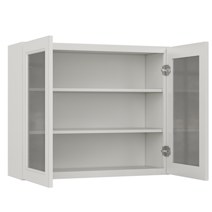 Frosted Glass Door Wall Kitchen Cabinet WMD3630 Milan Pearl 36 in. width 30 in. height 12 in. depth - Kitchen Cabinets
