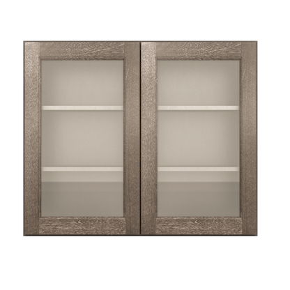 Frosted Glass Door Wall Kitchen Cabinet WMD3630 Milan Slate 36 in. width 30 in. height 12 in. depth - Kitchen Cabinets