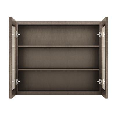 Frosted Glass Door Wall Kitchen Cabinet WMD3630 Milan Slate 36 in. width 30 in. height 12 in. depth - Kitchen Cabinets