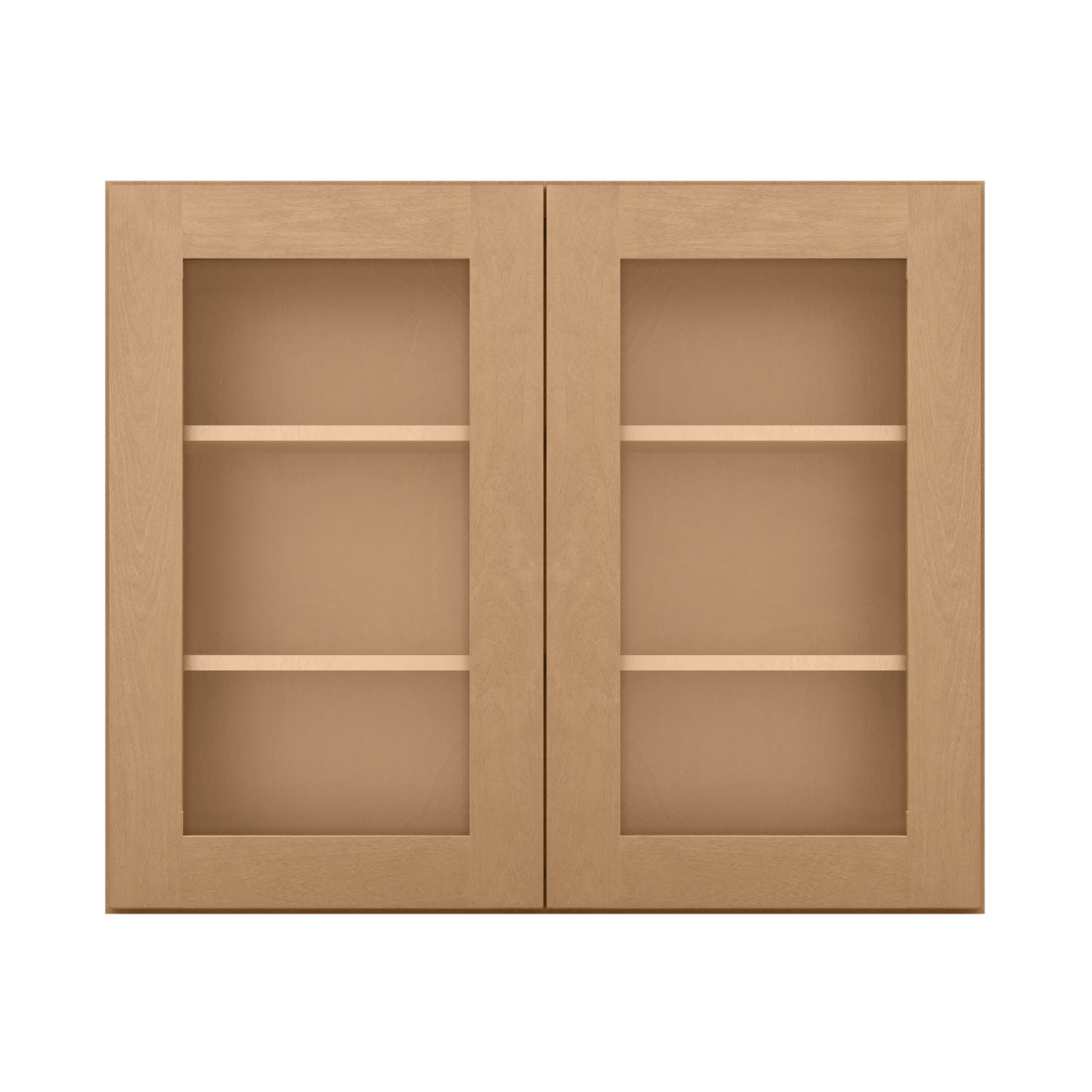 Frosted Glass Door Wall Kitchen Cabinet WMD3630 Shaker Toffee 36 in. width 30 in. height 12 in. depth - Kitchen Cabinets