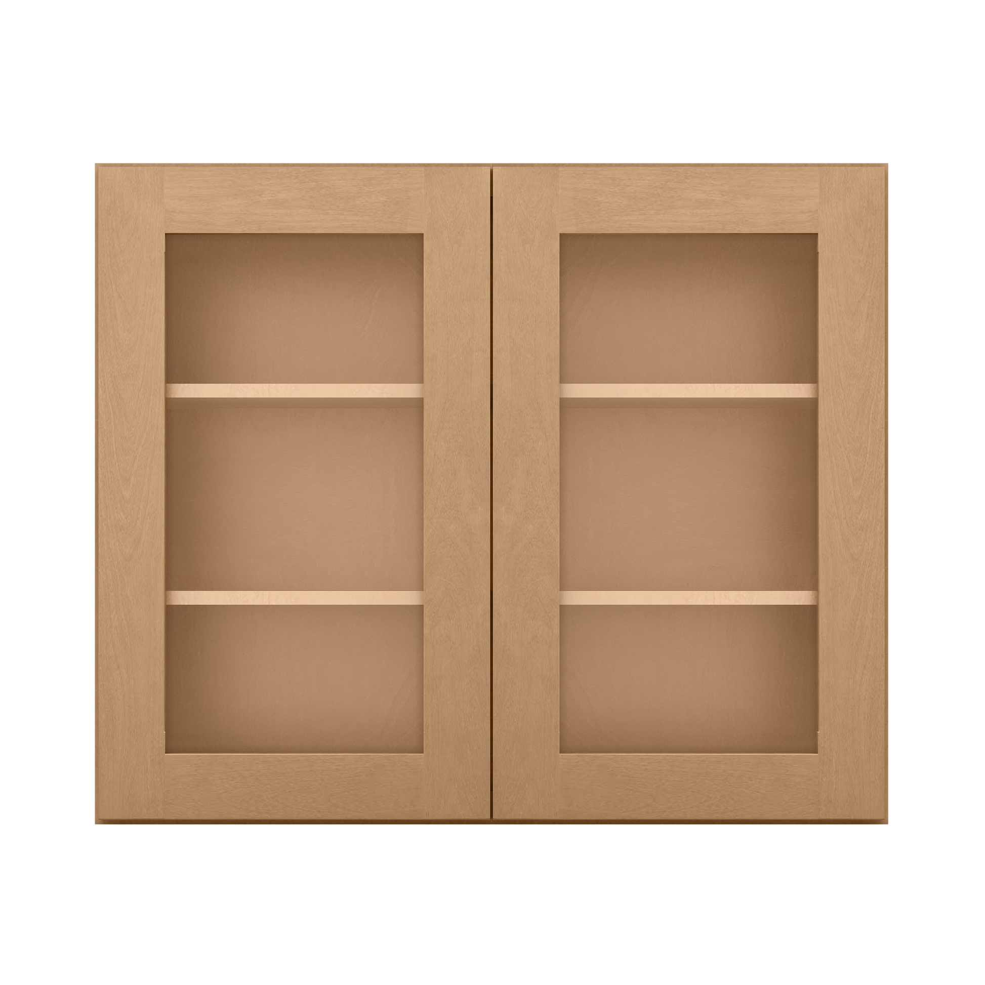 Frosted Glass Door Wall Kitchen Cabinet WMD3630 Shaker Toffee 36 in. width 30 in. height 12 in. depth - Kitchen Cabinets