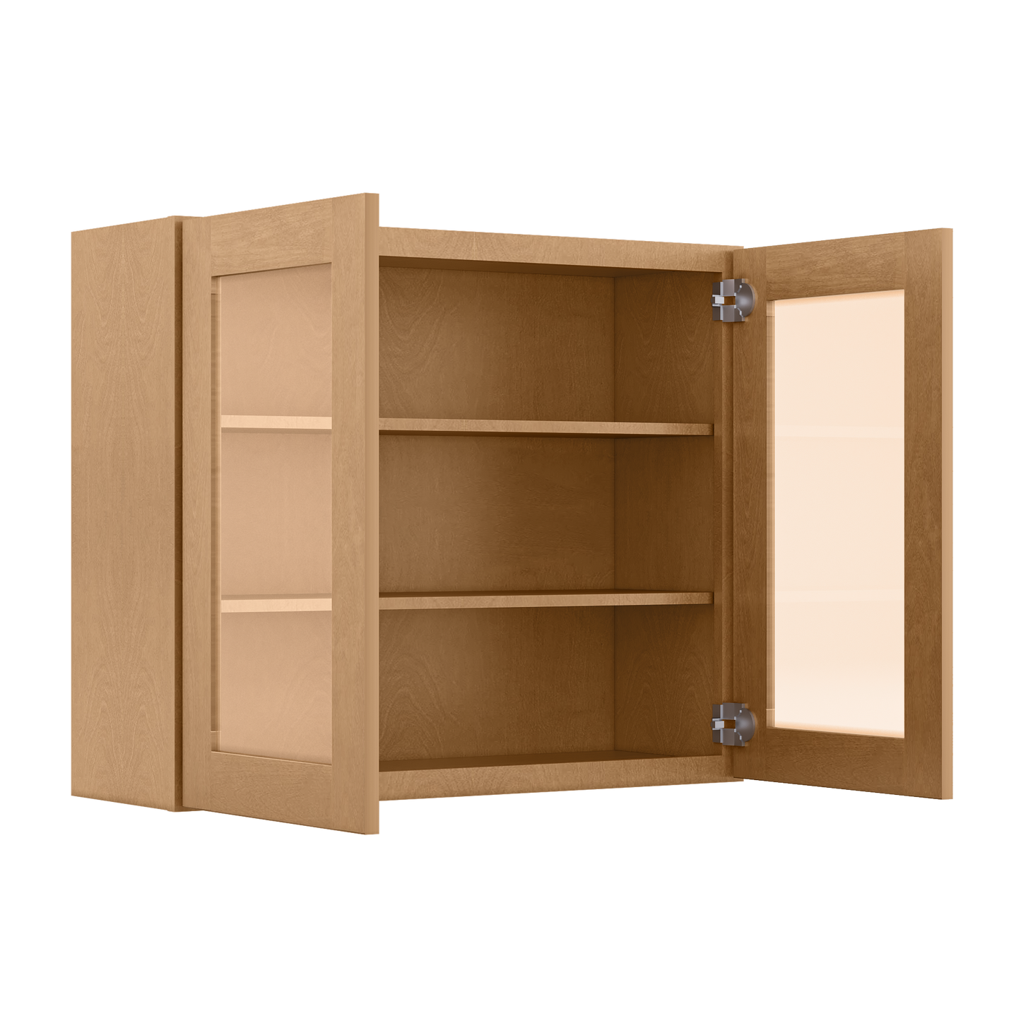 Frosted Glass Door Wall Kitchen Cabinet WMD3630 Shaker Toffee 36 in. width 30 in. height 12 in. depth - Kitchen Cabinets