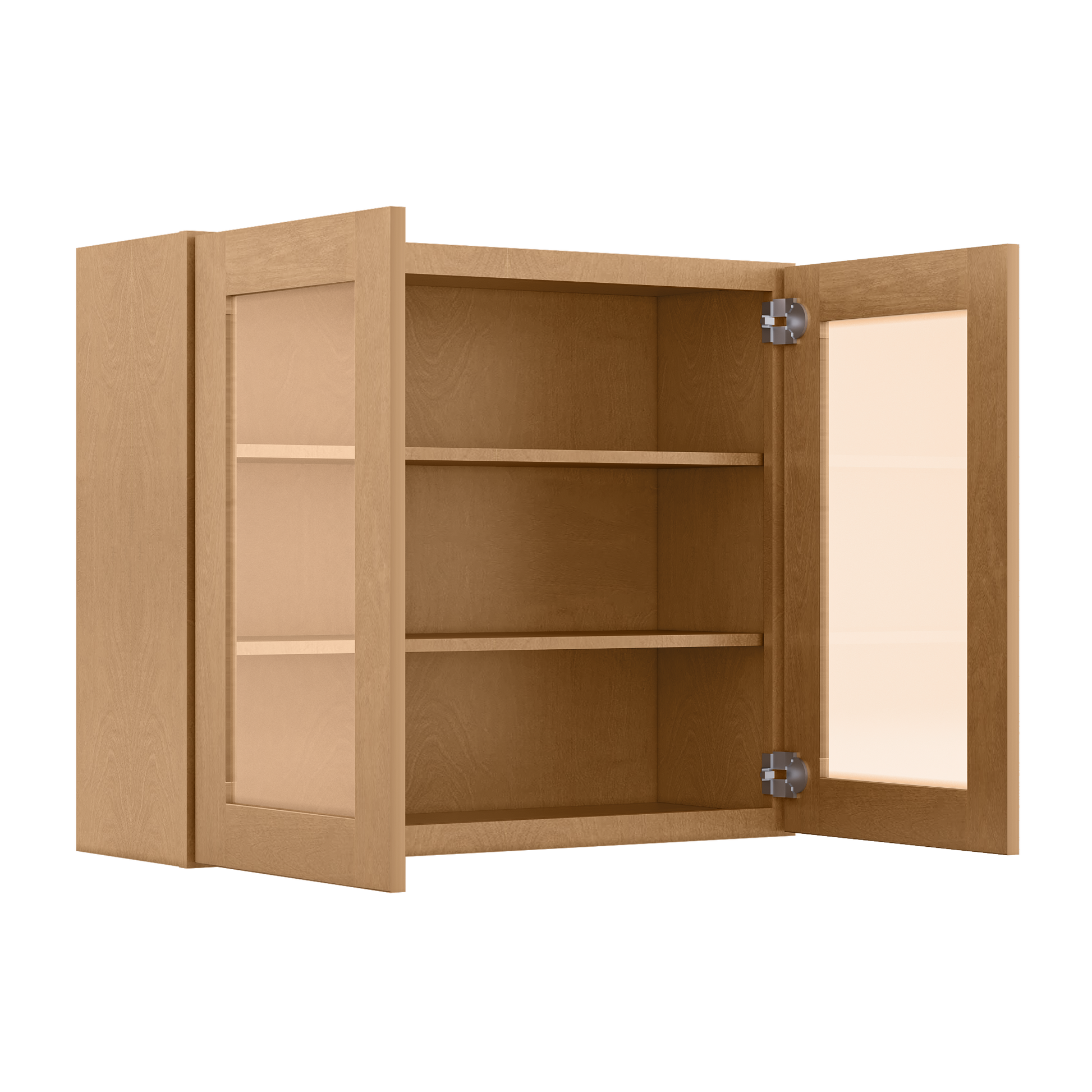 Frosted Glass Door Wall Kitchen Cabinet WMD3630 Shaker Toffee 36 in. width 30 in. height 12 in. depth - Kitchen Cabinets