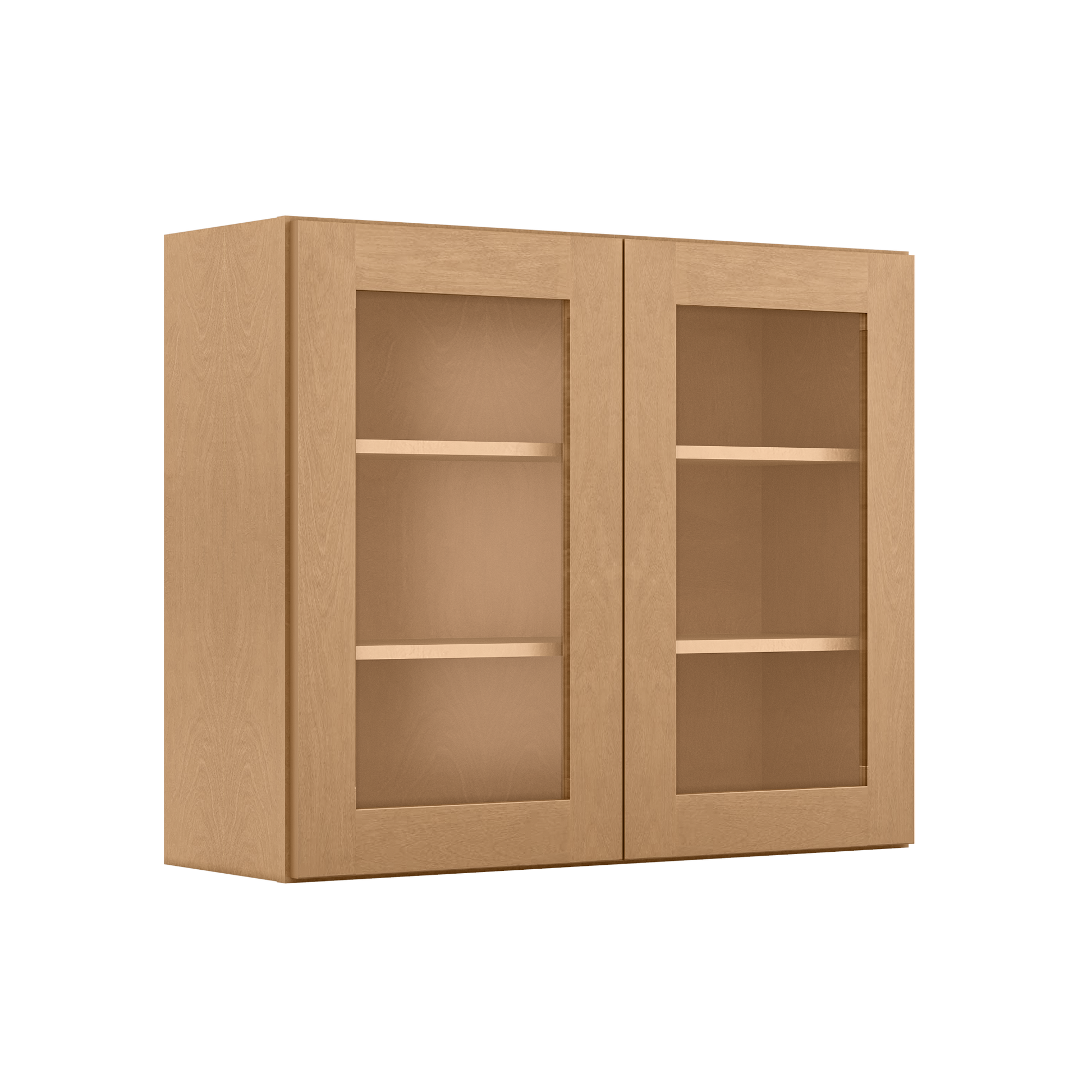 Frosted Glass Door Wall Kitchen Cabinet WMD3630 Shaker Toffee 36 in. width 30 in. height 12 in. depth - Kitchen Cabinets