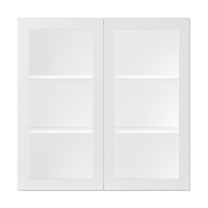 Frosted Glass Door Wall Kitchen Cabinet WMD3636 Alpina White LessCare 36 in. width 36 in. height 12 in. depth - Kitchen