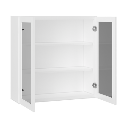 Frosted Glass Door Wall Kitchen Cabinet WMD3636 Alpina White LessCare 36 in. width 36 in. height 12 in. depth - Kitchen