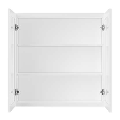 Frosted Glass Door Wall Kitchen Cabinet WMD3636 Alpina White LessCare 36 in. width 36 in. height 12 in. depth - Kitchen