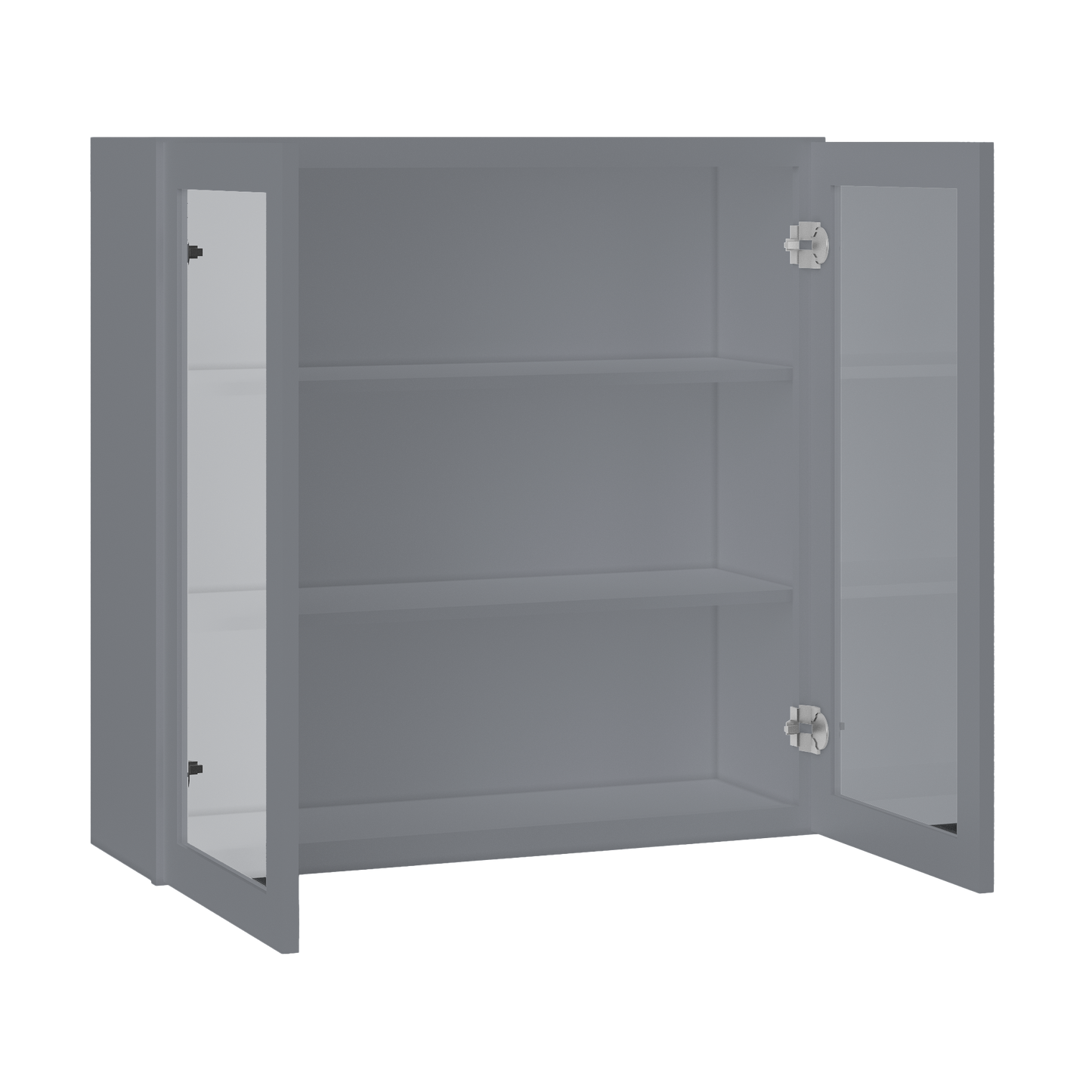 Frosted Glass Door Wall Kitchen Cabinet WMD3636 Colonial Gray LessCare 36 in. width 36 in. height 12 in. depth