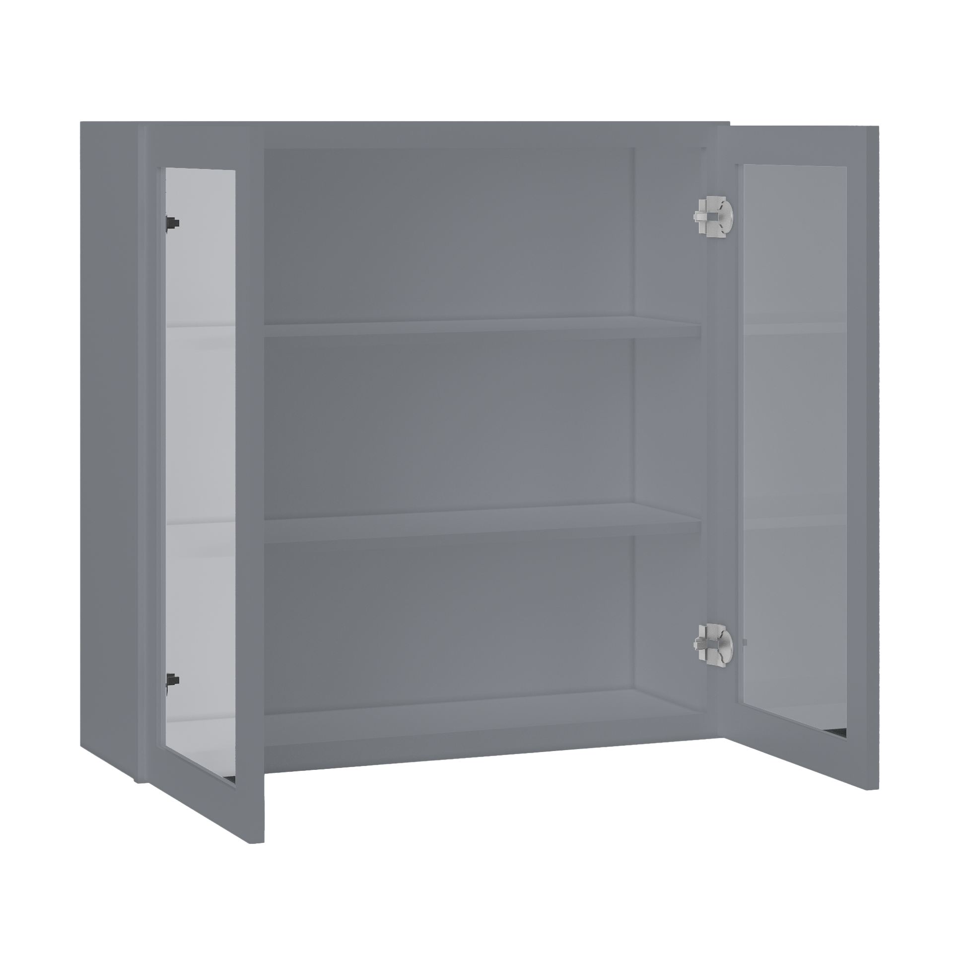 Frosted Glass Door Wall Kitchen Cabinet WMD3636 Colonial Gray LessCare 36 in. width 36 in. height 12 in. depth