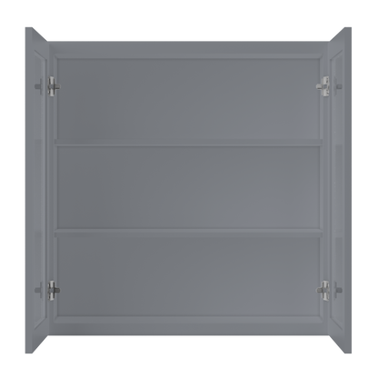 Frosted Glass Door Wall Kitchen Cabinet WMD3636 Colonial Gray LessCare 36 in. width 36 in. height 12 in. depth
