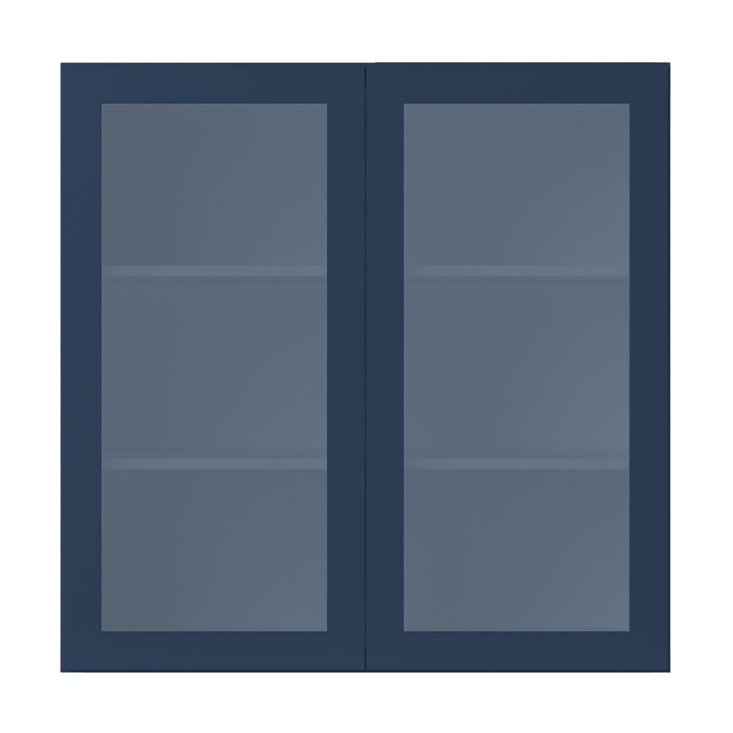 Frosted Glass Door Wall Kitchen Cabinet WMD3636 Danbury Blue LessCare 36 in. width 36 in. height 12 in. depth - Kitchen