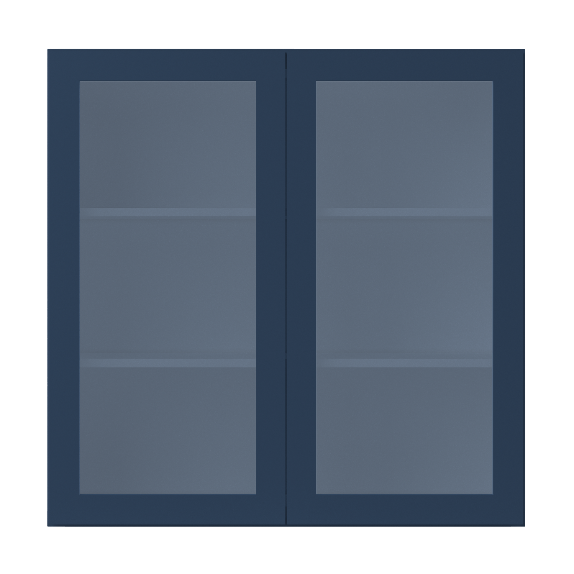 Frosted Glass Door Wall Kitchen Cabinet WMD3636 Danbury Blue LessCare 36 in. width 36 in. height 12 in. depth - Kitchen