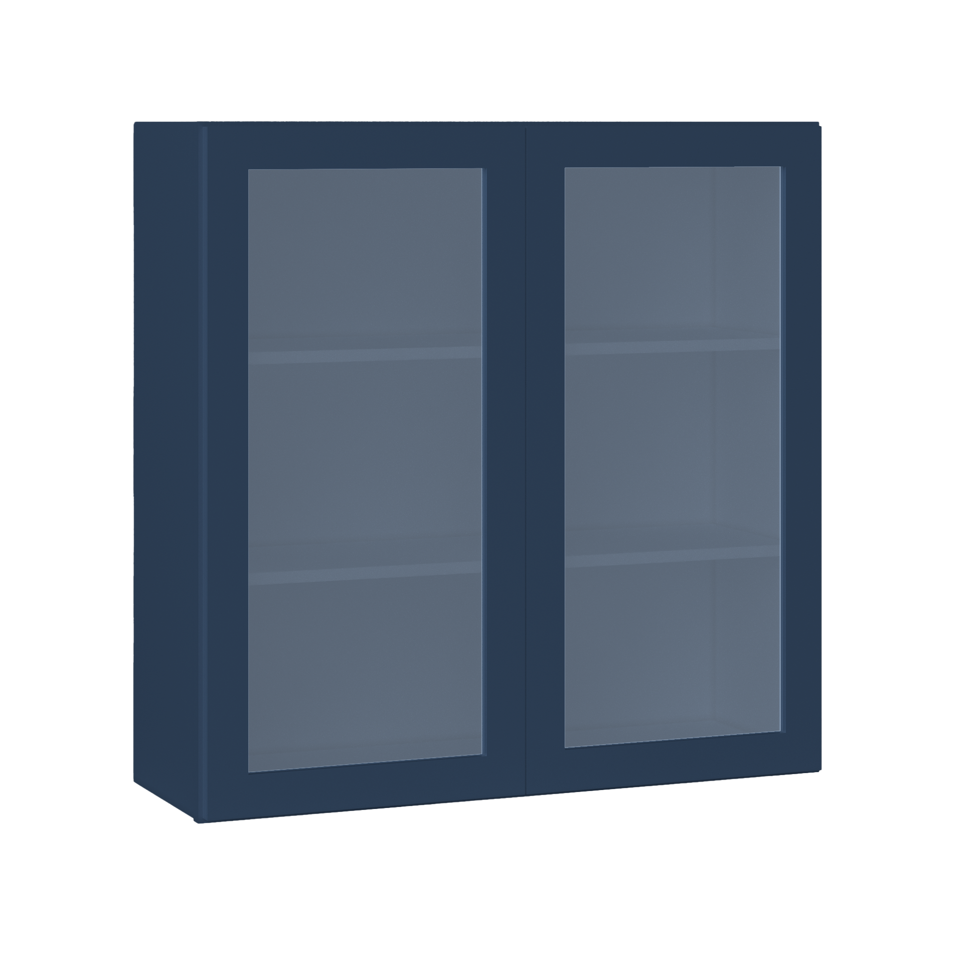 Frosted Glass Door Wall Kitchen Cabinet WMD3636 Danbury Blue LessCare 36 in. width 36 in. height 12 in. depth - Kitchen