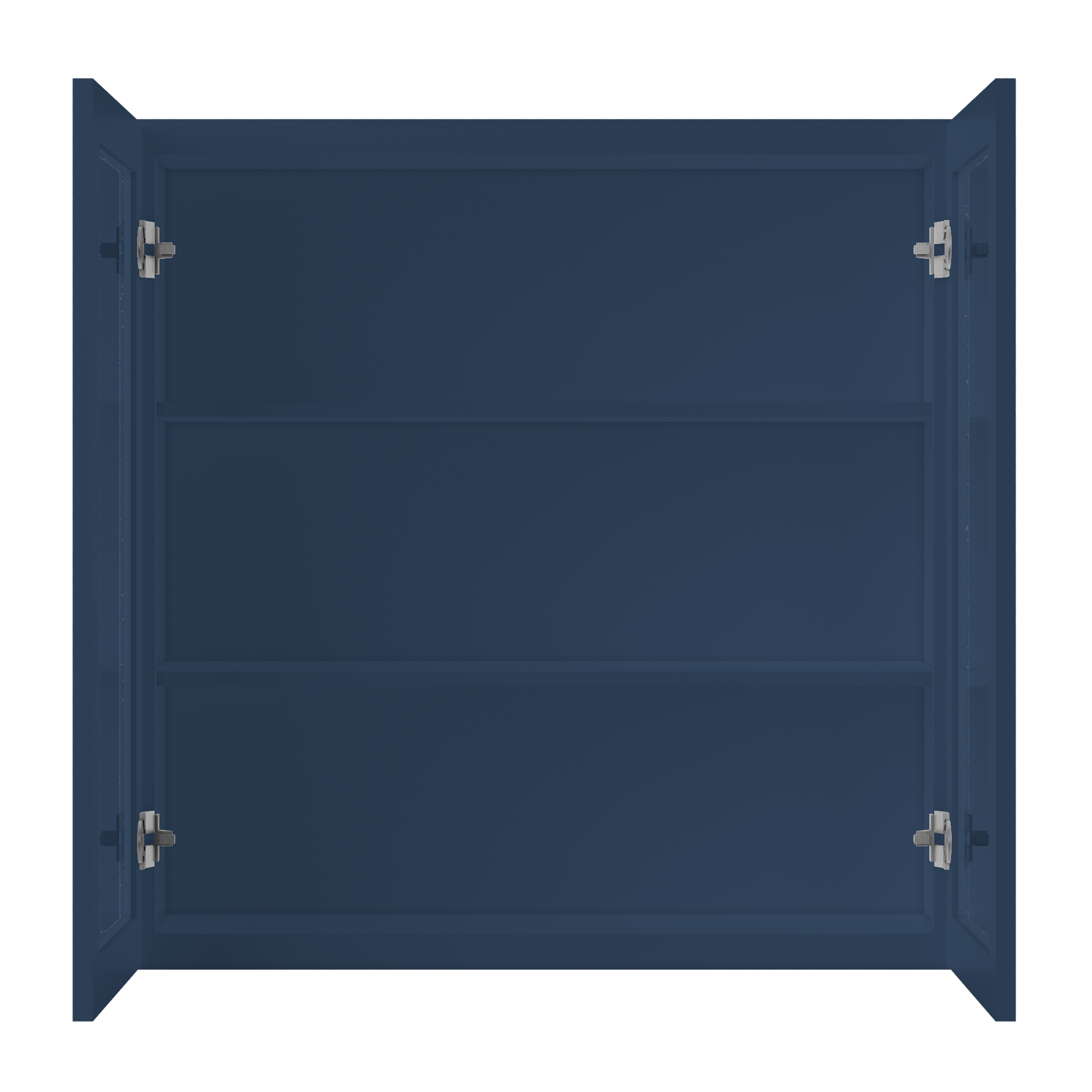 Frosted Glass Door Wall Kitchen Cabinet WMD3636 Danbury Blue LessCare 36 in. width 36 in. height 12 in. depth - Kitchen