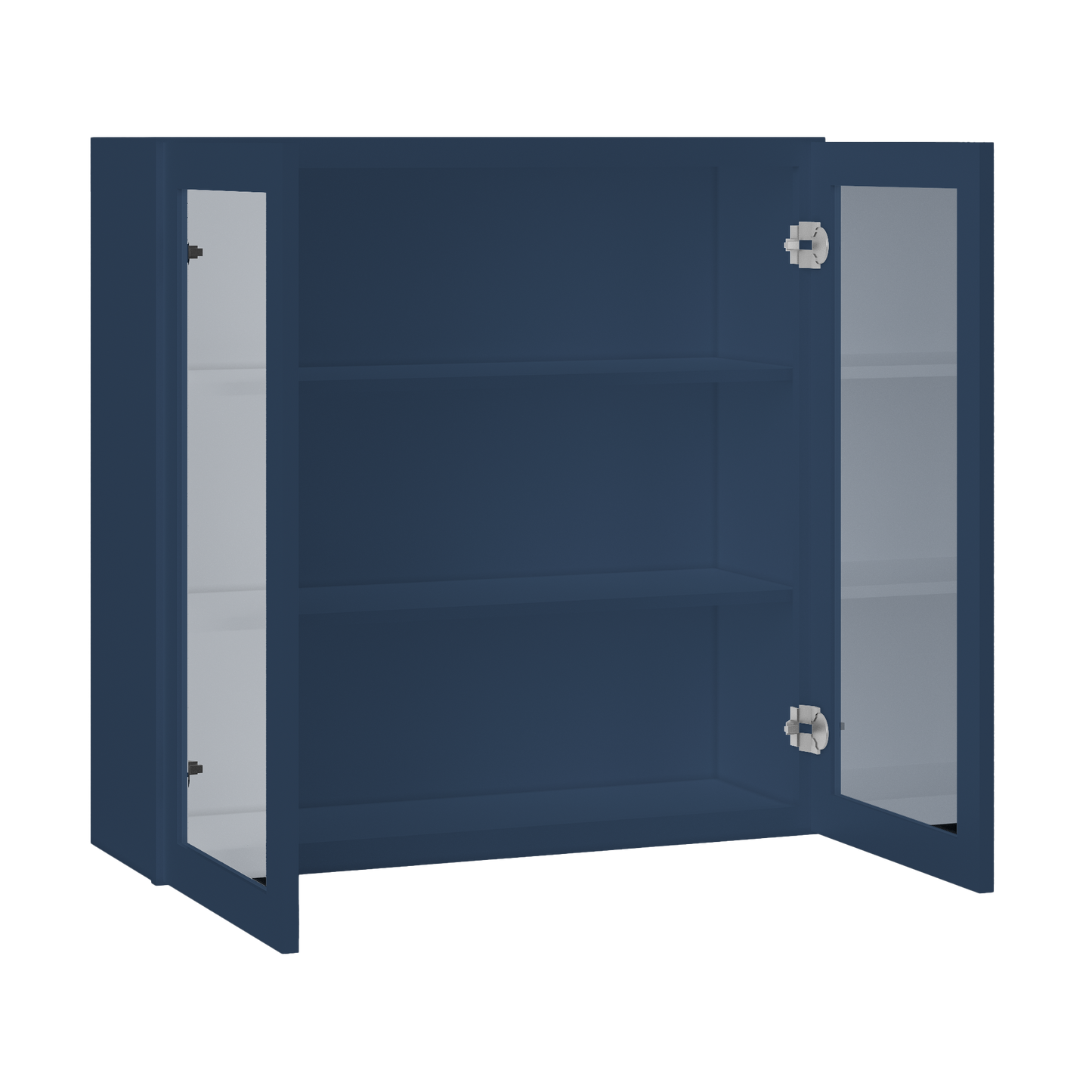 Frosted Glass Door Wall Kitchen Cabinet WMD3636 Danbury Blue LessCare 36 in. width 36 in. height 12 in. depth - Kitchen