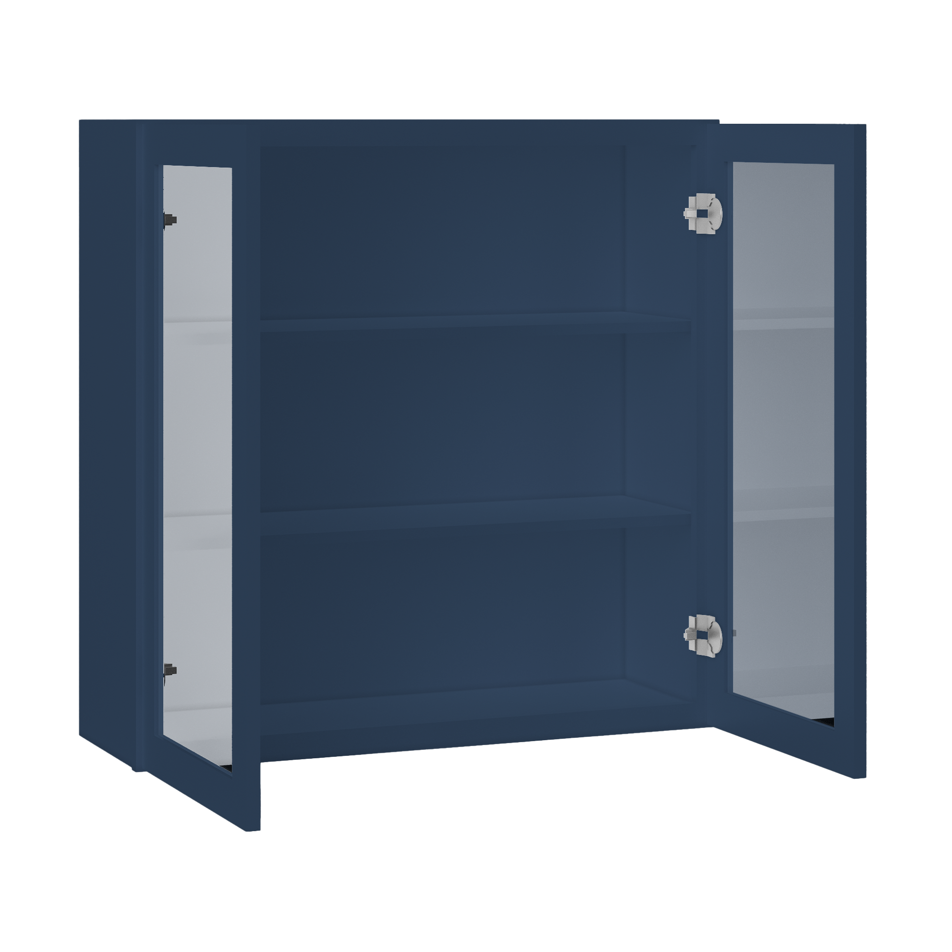 Frosted Glass Door Wall Kitchen Cabinet WMD3636 Danbury Blue LessCare 36 in. width 36 in. height 12 in. depth - Kitchen