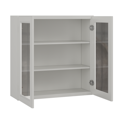 Frosted Glass Door Wall Kitchen Cabinet WMD3636 Milan Pearl 36 in. width 36 in. height 12 in. depth - Kitchen Cabinets