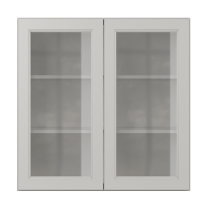 Frosted Glass Door Wall Kitchen Cabinet WMD3636 Milan Pearl 36 in. width 36 in. height 12 in. depth - Kitchen Cabinets