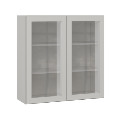 Frosted Glass Door Wall Kitchen Cabinet WMD3636 Milan Pearl 36 in. width 36 in. height 12 in. depth - Kitchen Cabinets