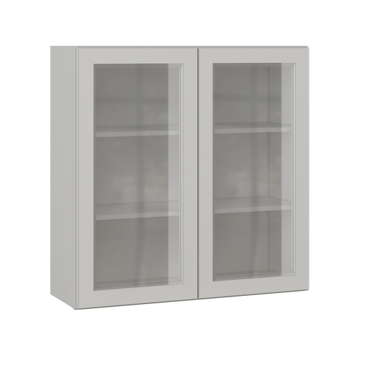 Frosted Glass Door Wall Kitchen Cabinet WMD3636 Milan Pearl 36 in. width 36 in. height 12 in. depth - Kitchen Cabinets