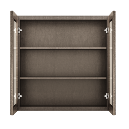 Frosted Glass Door Wall Kitchen Cabinet WMD3636 Milan Slate 36 in. width 36 in. height 12 in. depth - Kitchen Cabinets