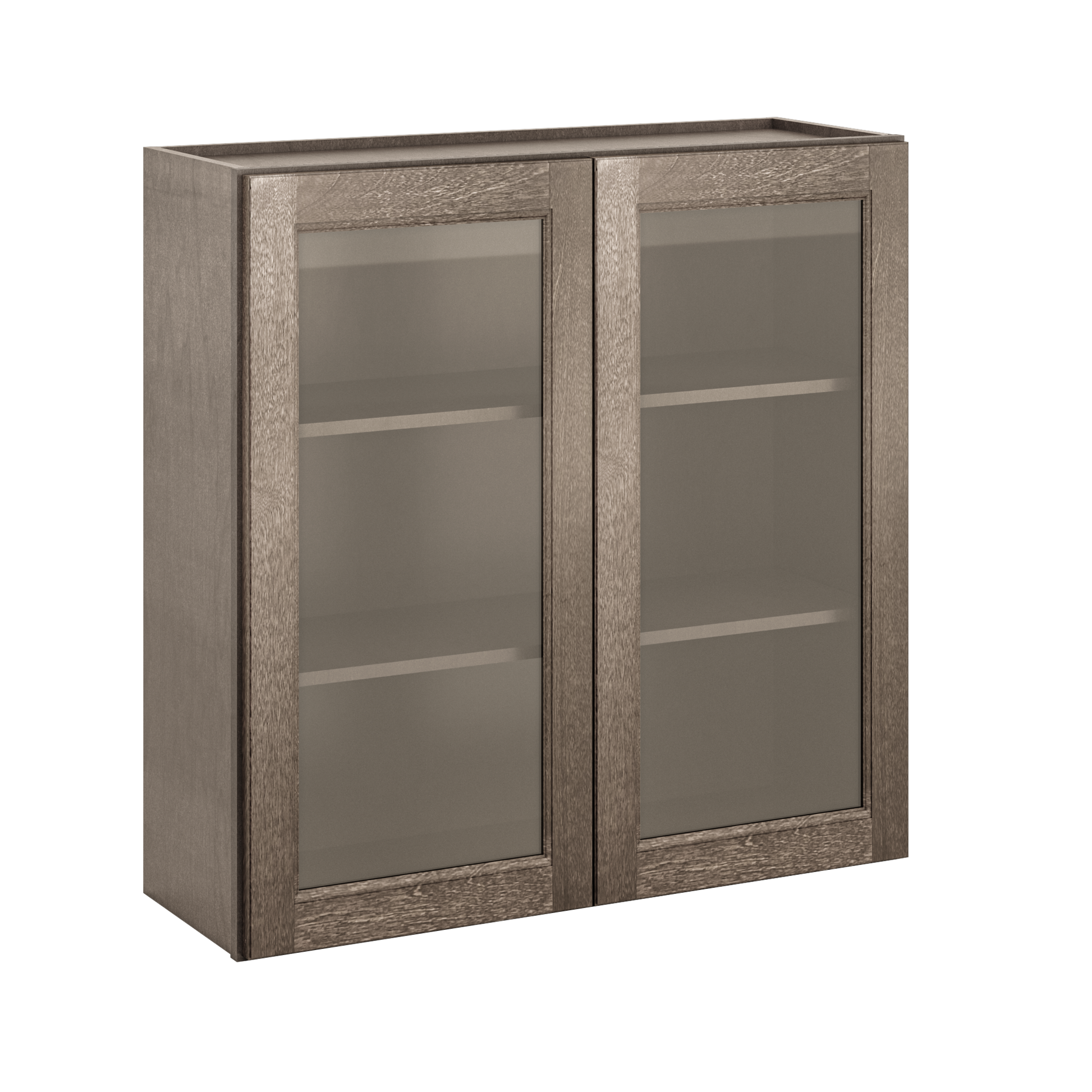 Frosted Glass Door Wall Kitchen Cabinet WMD3636 Milan Slate 36 in. width 36 in. height 12 in. depth - Kitchen Cabinets