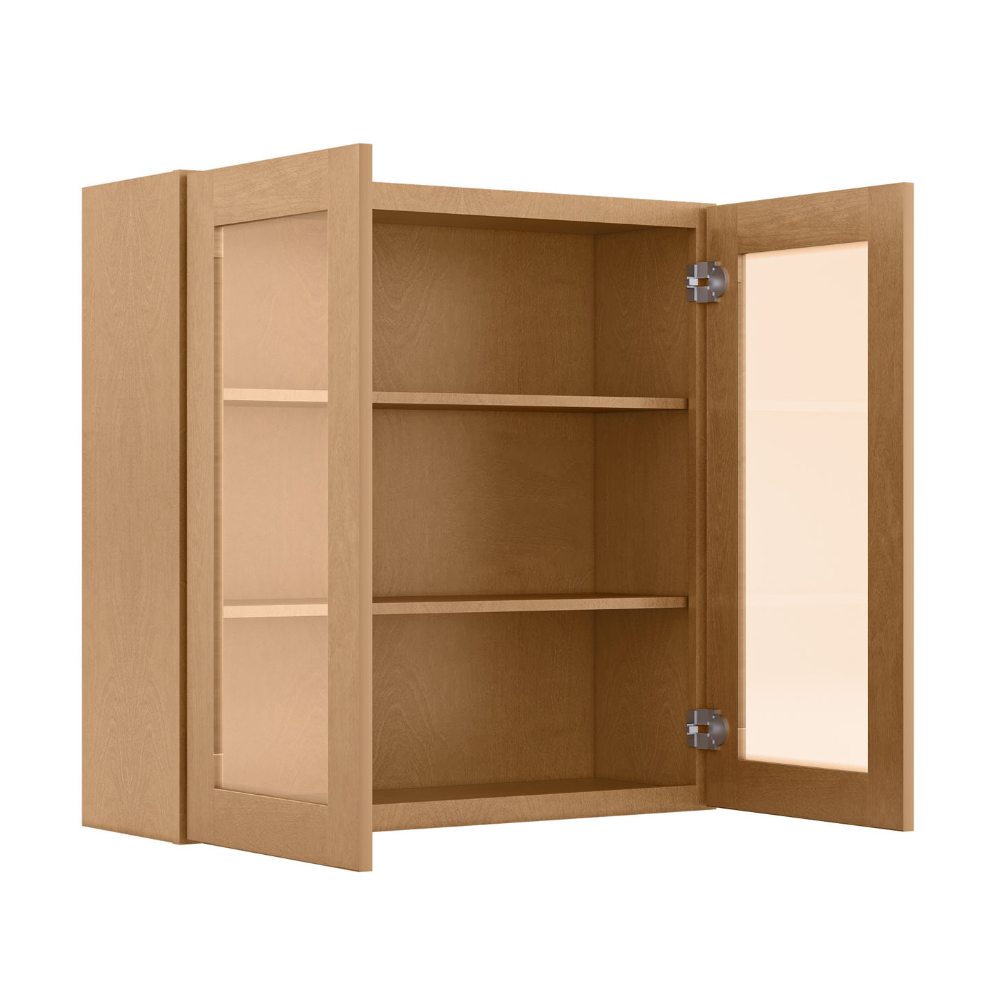 Frosted Glass Door Wall Kitchen Cabinet WMD3636 Shaker Toffee 36 in. width 36 in. height 12 in. depth - Kitchen Cabinets