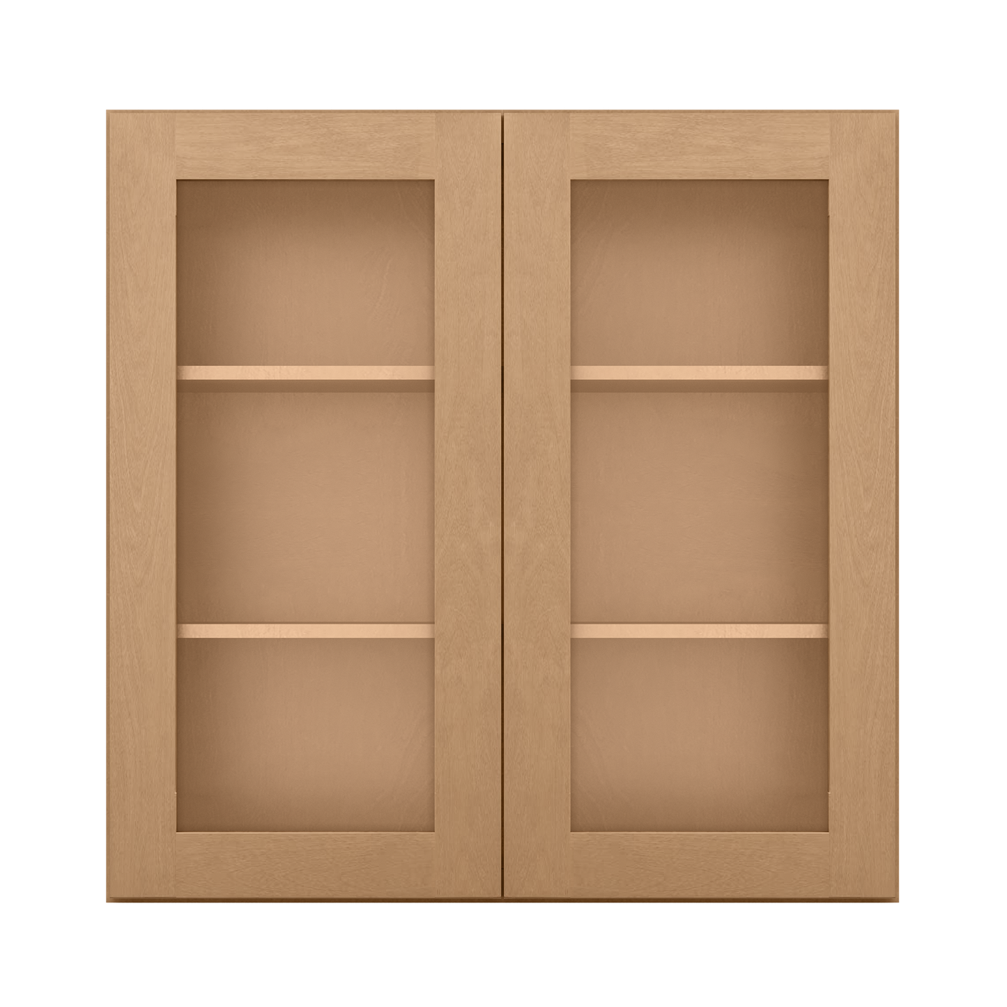 Frosted Glass Door Wall Kitchen Cabinet WMD3636 Shaker Toffee 36 in. width 36 in. height 12 in. depth - Kitchen Cabinets