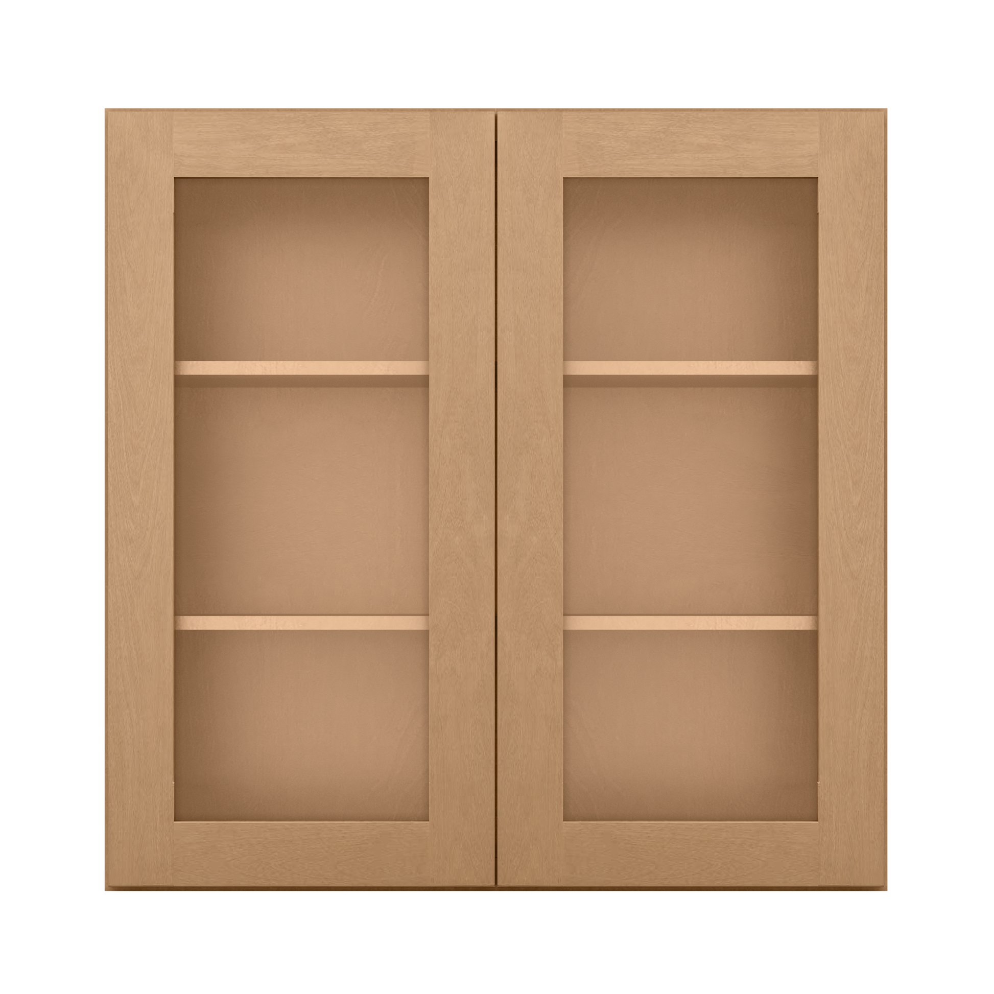 Frosted Glass Door Wall Kitchen Cabinet WMD3636 Shaker Toffee 36 in. width 36 in. height 12 in. depth - Kitchen Cabinets