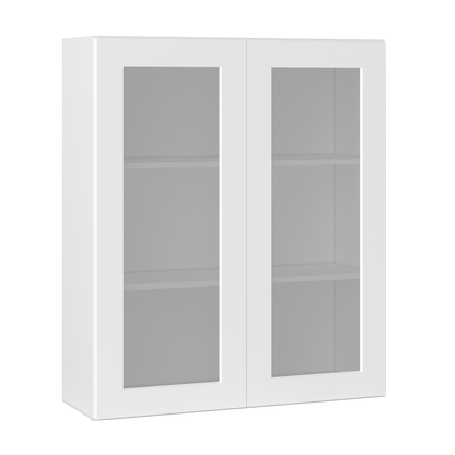 Frosted Glass Door Wall Kitchen Cabinet WMD3642 Alpina White LessCare 36 in. width 42 in. height 12 in. depth - Kitchen
