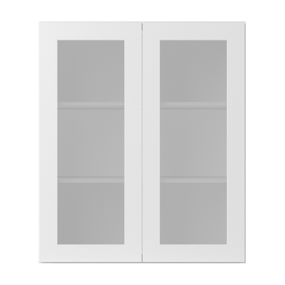 Frosted Glass Door Wall Kitchen Cabinet WMD3642 Alpina White LessCare 36 in. width 42 in. height 12 in. depth - Kitchen