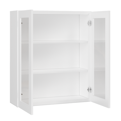 Frosted Glass Door Wall Kitchen Cabinet WMD3642 Alpina White LessCare 36 in. width 42 in. height 12 in. depth - Kitchen