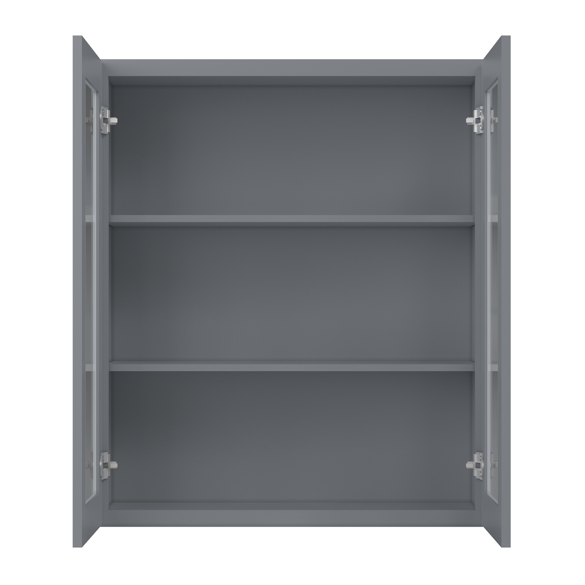 Frosted Glass Door Wall Kitchen Cabinet WMD3642 Colonial Gray LessCare 36 in. width 42 in. height 12 in. depth