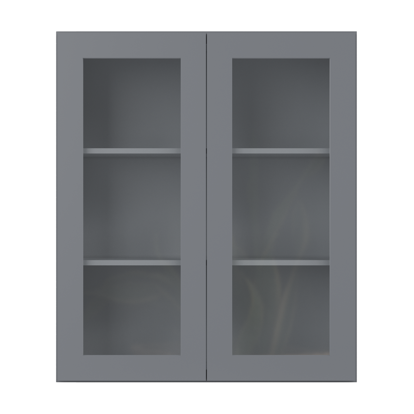 Frosted Glass Door Wall Kitchen Cabinet WMD3642 Colonial Gray LessCare 36 in. width 42 in. height 12 in. depth