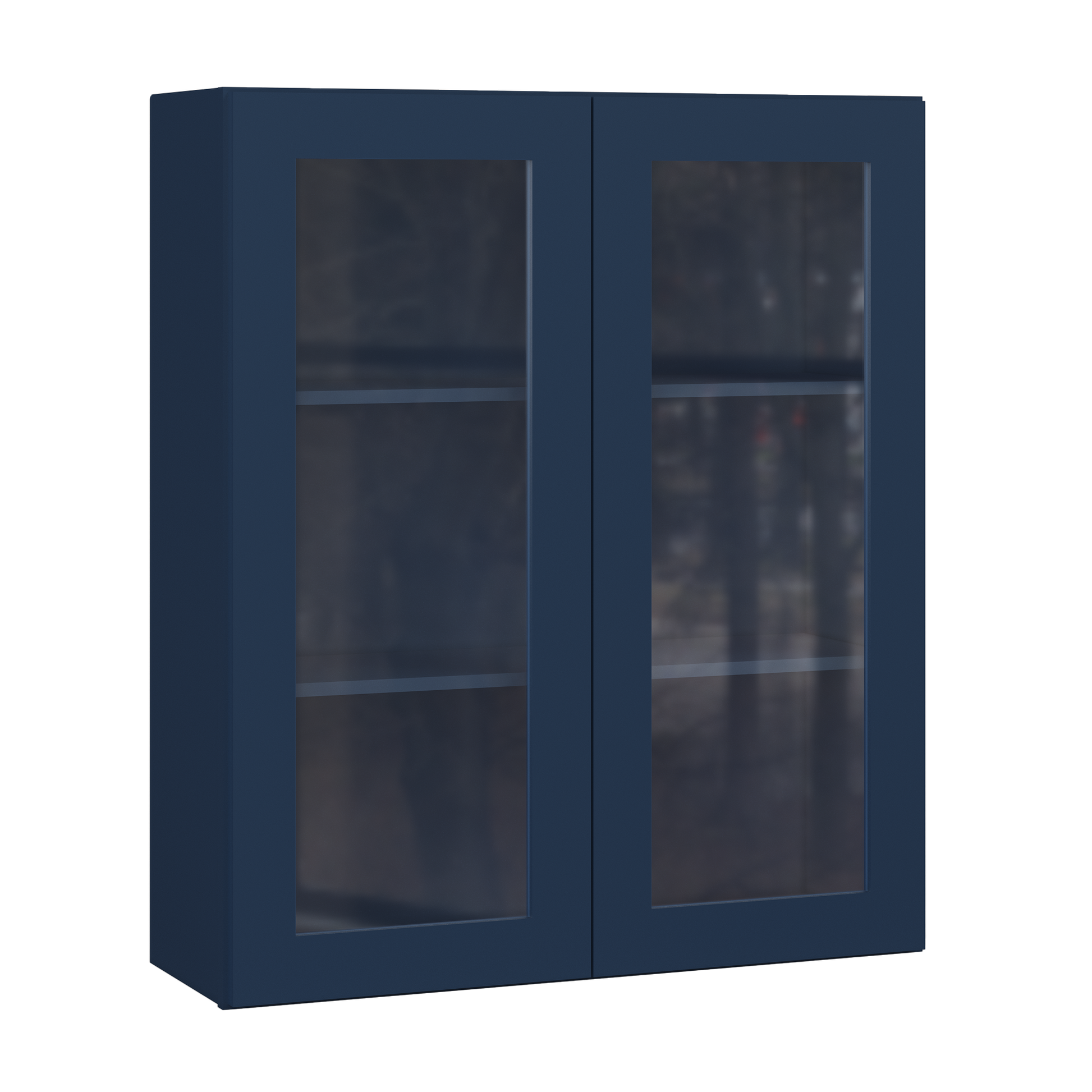 Frosted Glass Door Wall Kitchen Cabinet WMD3642 Danbury Blue LessCare 36 in. width 42 in. height 12 in. depth - Kitchen