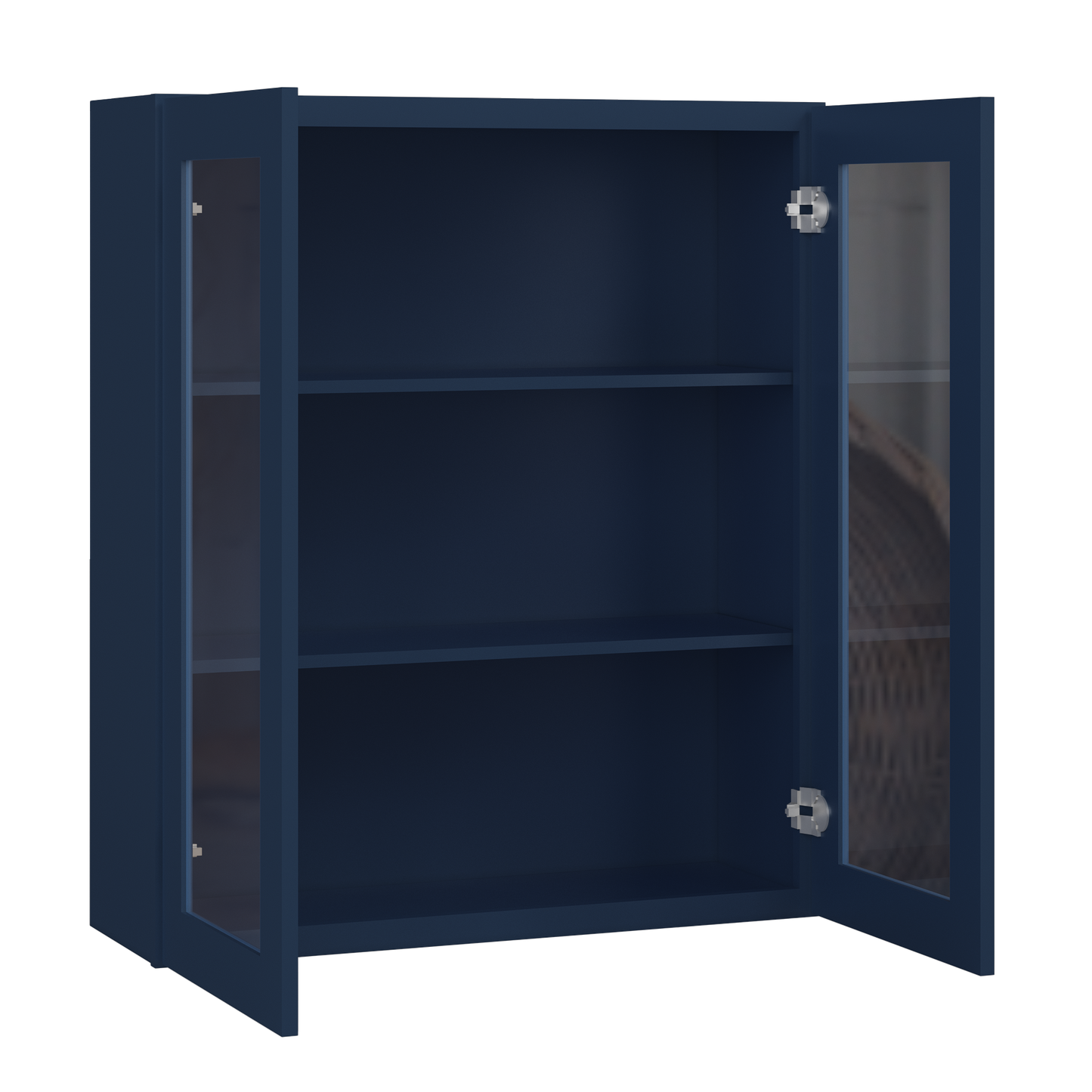 Frosted Glass Door Wall Kitchen Cabinet WMD3642 Danbury Blue LessCare 36 in. width 42 in. height 12 in. depth - Kitchen