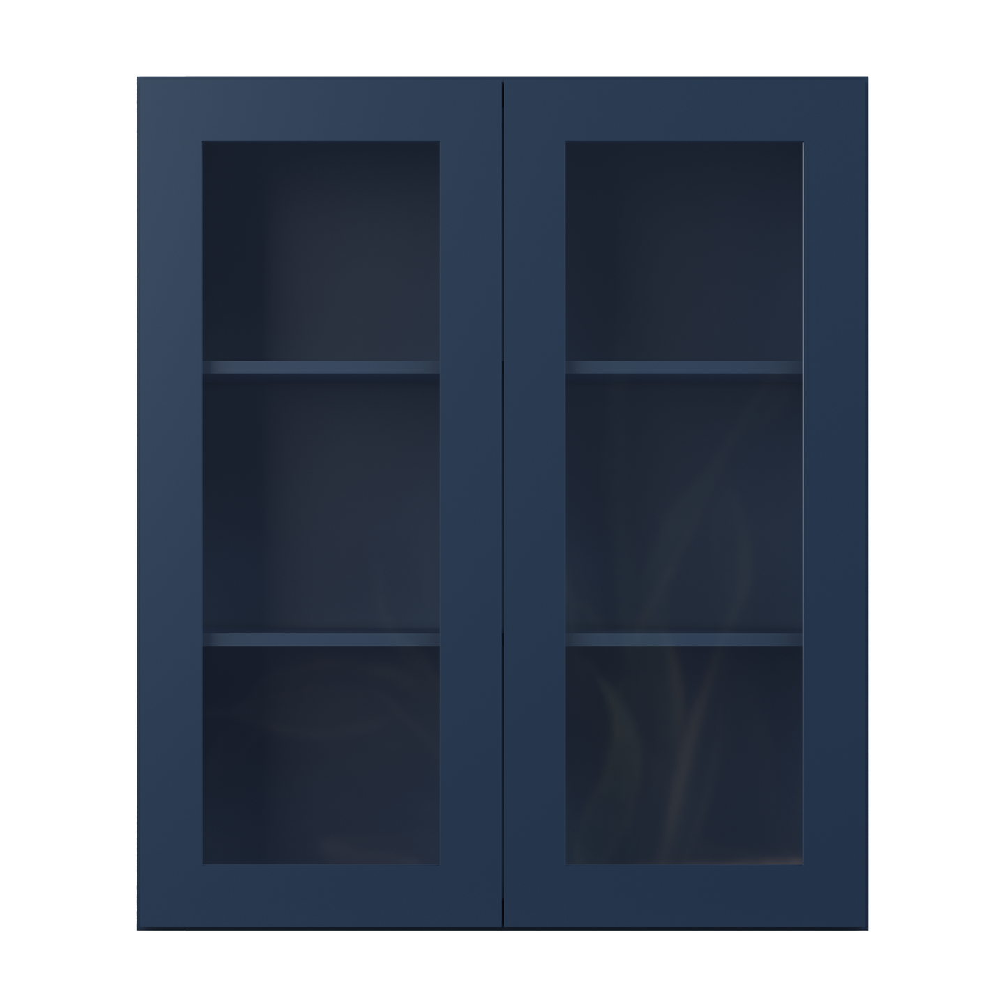 Frosted Glass Door Wall Kitchen Cabinet WMD3642 Danbury Blue LessCare 36 in. width 42 in. height 12 in. depth - Kitchen