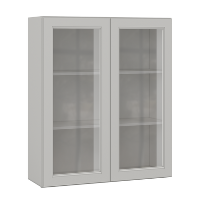 Frosted Glass Door Wall Kitchen Cabinet WMD3642 Milan Pearl 36 in. width 42 in. height 12 in. depth - Kitchen Cabinets