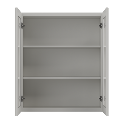 Frosted Glass Door Wall Kitchen Cabinet WMD3642 Milan Pearl 36 in. width 42 in. height 12 in. depth - Kitchen Cabinets